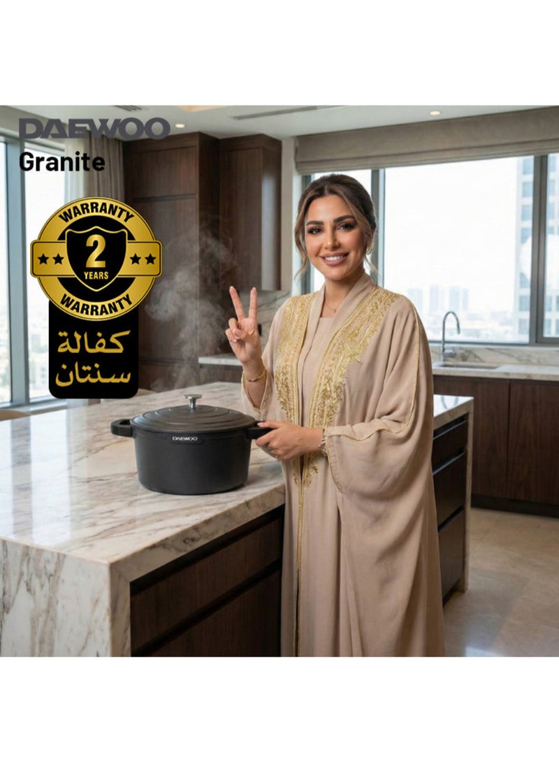 دايو قدر طهي دايو DASAG20 جرانيت مع غطاء 20 سم | أواني طهي من الألومنيوم المصبوب غير لاصقة | متوافق مع المواقد الحثية والغازية | وعاء طهي صحي خالٍ من حمض البيرفلوروكتانويك - Image 5