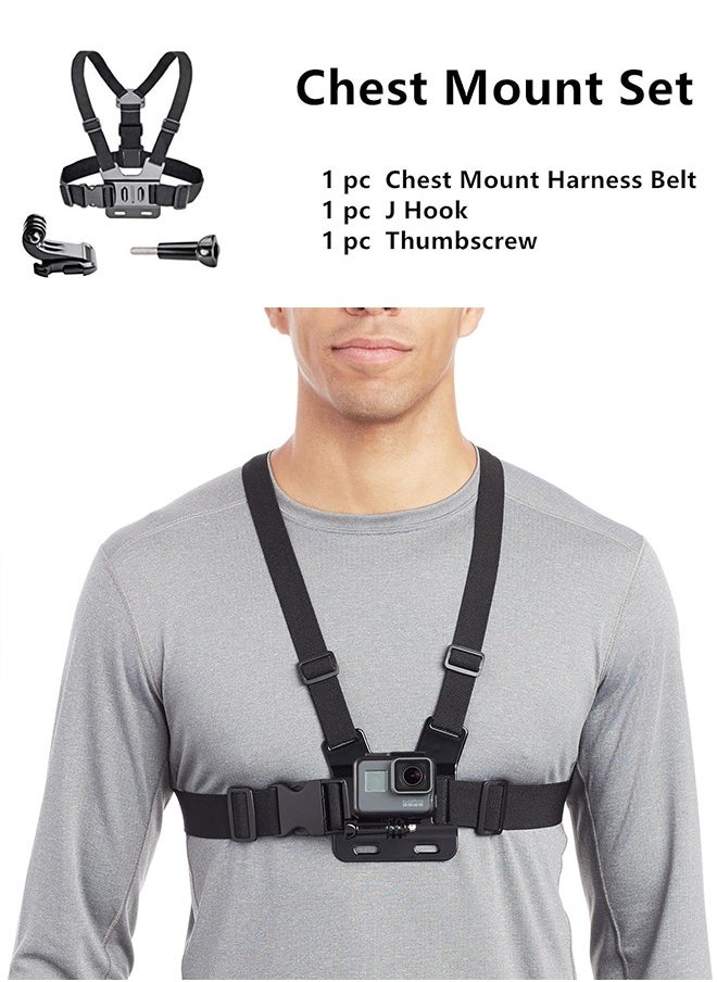 Organizer - Chest Mount Harness Chesty Vest Head Mount Strap for Action Camera Compatible with GoPro Hero 11/ 10/ 9/ 8/ Max/ Go Pro Hero 7/ 6/ 5/ 4/  Session/ 3+/ 3/ Hero (2018)/ Fusion/ DJI Osmo/ AKASO - Image 1