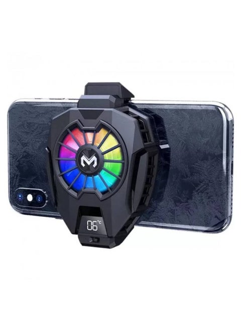 DL05 Phone Cooler, Cellphone Radiator with Dual Semi-Conductor Cooling Chip, Mobile Phones with a Width of 6 to 8 cm for Tiktok Live Streaming, Outdoor Vlog, Mobile Gaming. (Digital display)