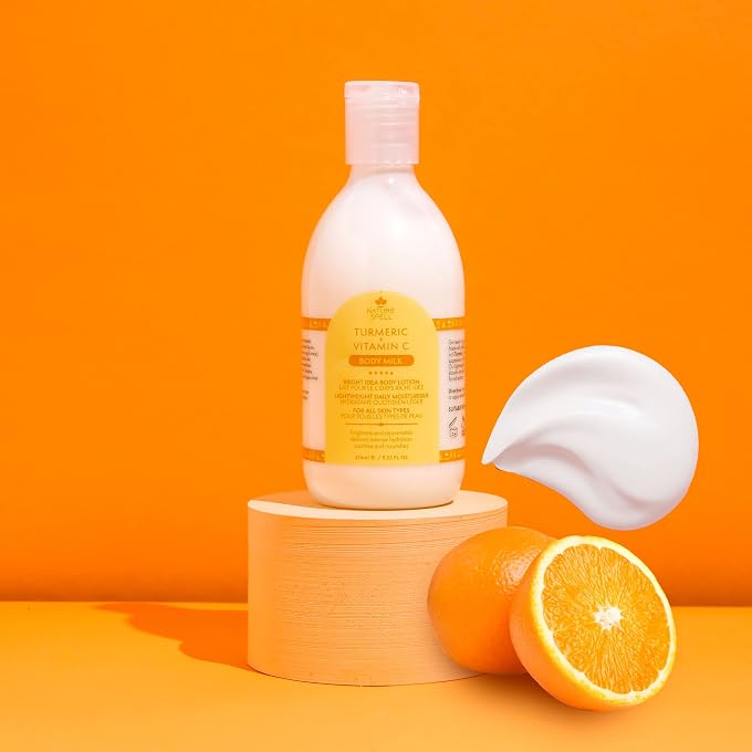 Nature Spell Vitamin C + Turmeric Body Lotion  Bright Idea Body Milk 276ml - Instant Hydration  Suitable for all Skin Types - 100% Vegan  Made in the UK - Image 3