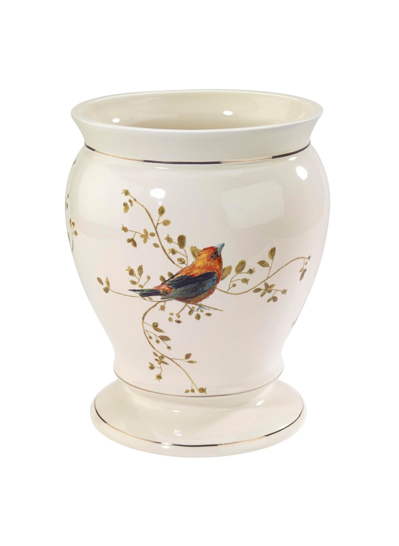 Avanti Linens Avanti Linens - Wastebasket, Decorative Trash Can, Nature Inspired Home Decor (Gilded Birds Collection)  - Image 3