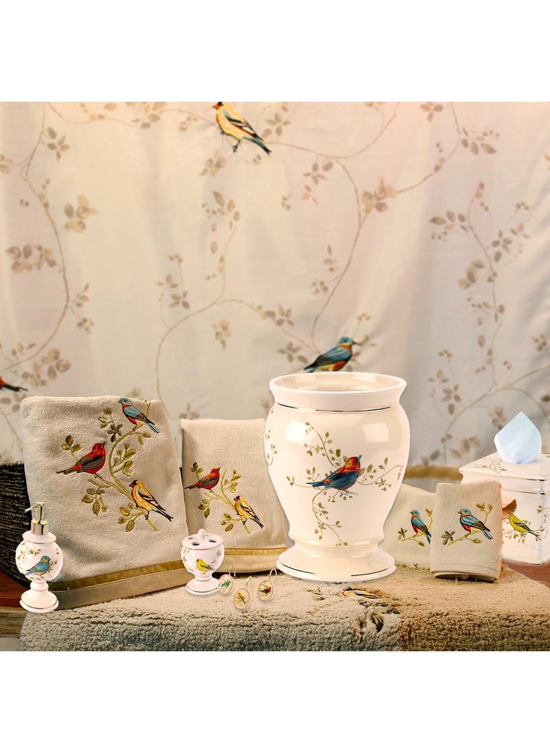 Avanti Linens Avanti Linens - Wastebasket, Decorative Trash Can, Nature Inspired Home Decor (Gilded Birds Collection)  - Image 4