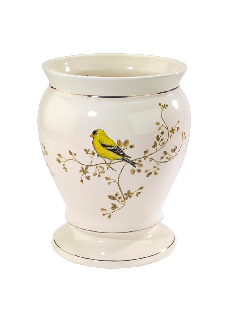 Avanti Linens Avanti Linens - Wastebasket, Decorative Trash Can, Nature Inspired Home Decor (Gilded Birds Collection)  - Image 2