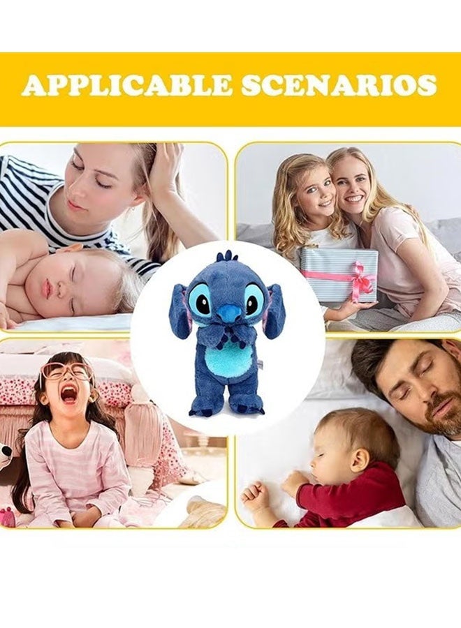 Realfrog Stitch Plush Toy with Rhythmic Breathing and Music Lights, Breathing Cartoon Anxiety Relief Plushies, Stitch Stuffed Animal Plush Dolls, Stitch Baby Sound Machine for Sleep (Blue) - Image 5