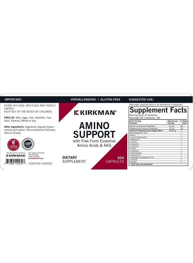 Kirkman Amino Support Capsules - Hypoallergenic, 304 capsules - Image 3