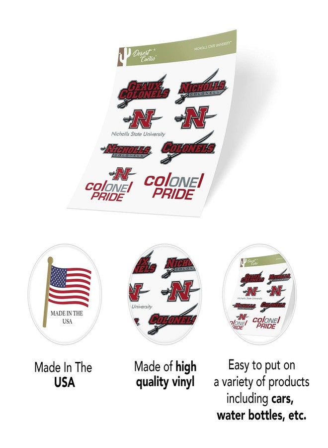 Desert Cactus Nicholls State University Sticker Colonels Geaux Sticker Vinyl Decals Laptop Water Bottle Car Scrapbook Sheet T2 (Type 2) - Image 5