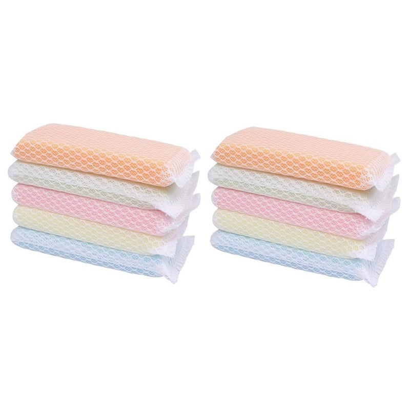 10 Pack Scouring Pad Sponge Scrubber For Dish Cleaning Random Colors - Image 2