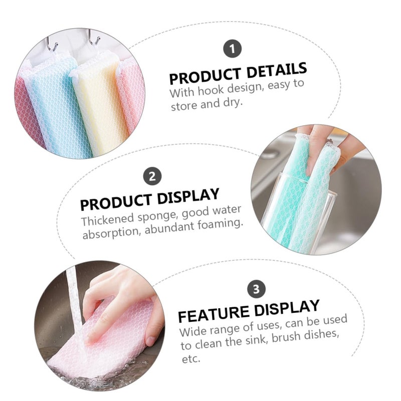 10 Pack Scouring Pad Sponge Scrubber For Dish Cleaning Random Colors - Image 5