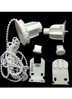 QZibeva QZIBEVA 1 Set Roller Blinds Holder and Mechanism Hardware Pack 2 Pcs Bracket1 Pcs Male 1 Pcs Female Control Unit Bead Chain 2 Pcs End Cap of Bottom Rods Item Code_ROB2  - Image 1