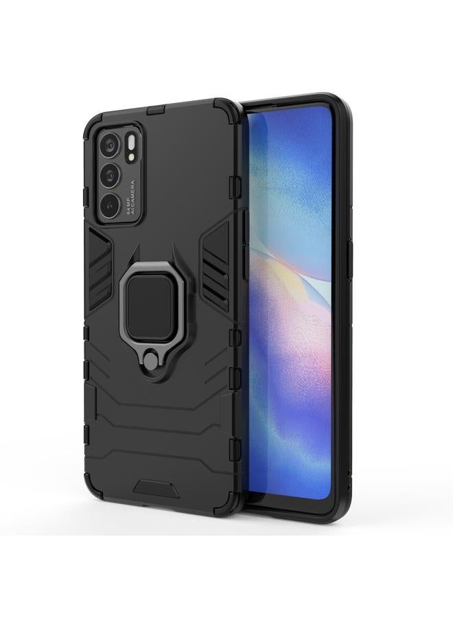 اس-توب جراب لهاتف OPPO Reno6 5G مقاوم للصدمات مصنوع من مادة PC + TPU مع حامل حلقي مغناطيسي - Image 1