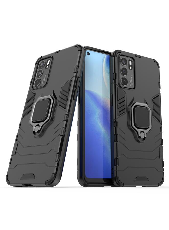 اس-توب جراب لهاتف OPPO Reno6 5G مقاوم للصدمات مصنوع من مادة PC + TPU مع حامل حلقي مغناطيسي - Image 2