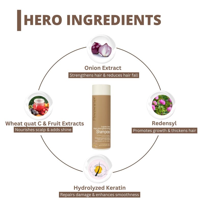 Perenne Sulphate-Free Hair Strengthening Shampoo with, Redensyl, and Onion Extract (250 ml) - Helps to Reduce Hair Fall, Promotes Hair Growth for All Hair Types - Image 4