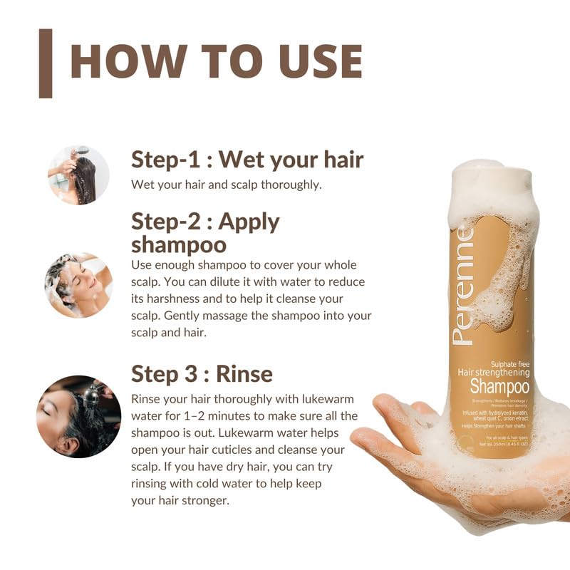 Perenne Sulphate-Free Hair Strengthening Shampoo with, Redensyl, and Onion Extract (250 ml) - Helps to Reduce Hair Fall, Promotes Hair Growth for All Hair Types - Image 5