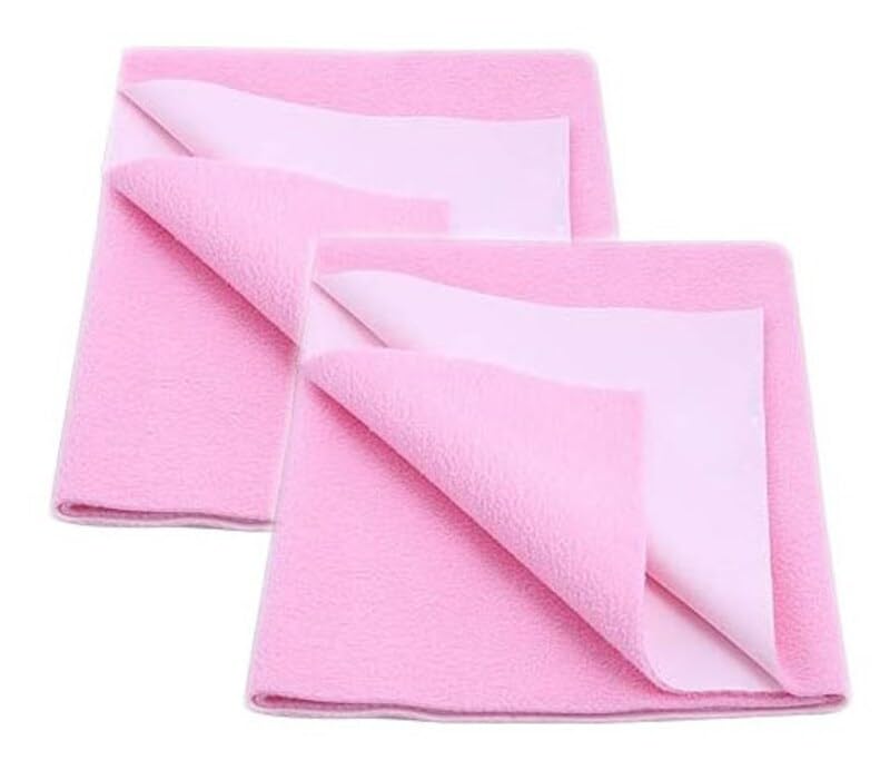 KitchDeco Kitch Deco™ Cotton New Born Babies Dry Sheet Baby Bed Protecting Mat (Large (140X100Cm), Pink, 2) - Image 1