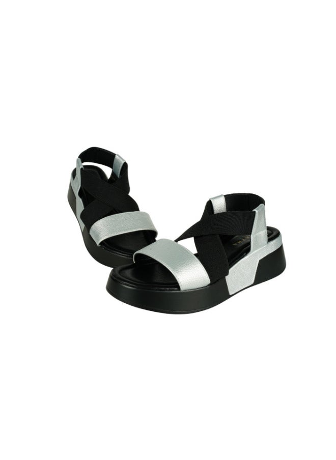ZAYNA 221-174 Zayna Ladies Backstrap Sandals 23BNX022 Silver  - Image 2