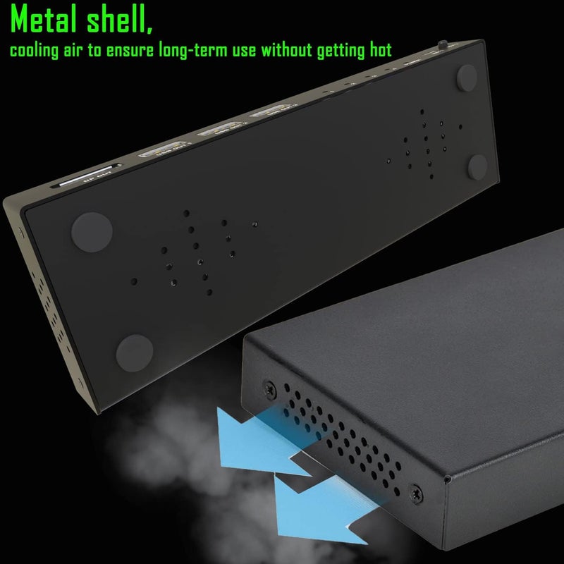 ETZIN مفتاح KVM لـ 4 أجهزة كمبيوتر - مفتاح KVM Displayport، شاشة واحدة لمشاركة الماوس، لوحة المفاتيح، الطابعة، جهاز USB 2.0 وشاشة Ultra HD، يدعم 4K@60Hz، 4 كابلات DP و4 كابلات USB متضمنة - Image 3