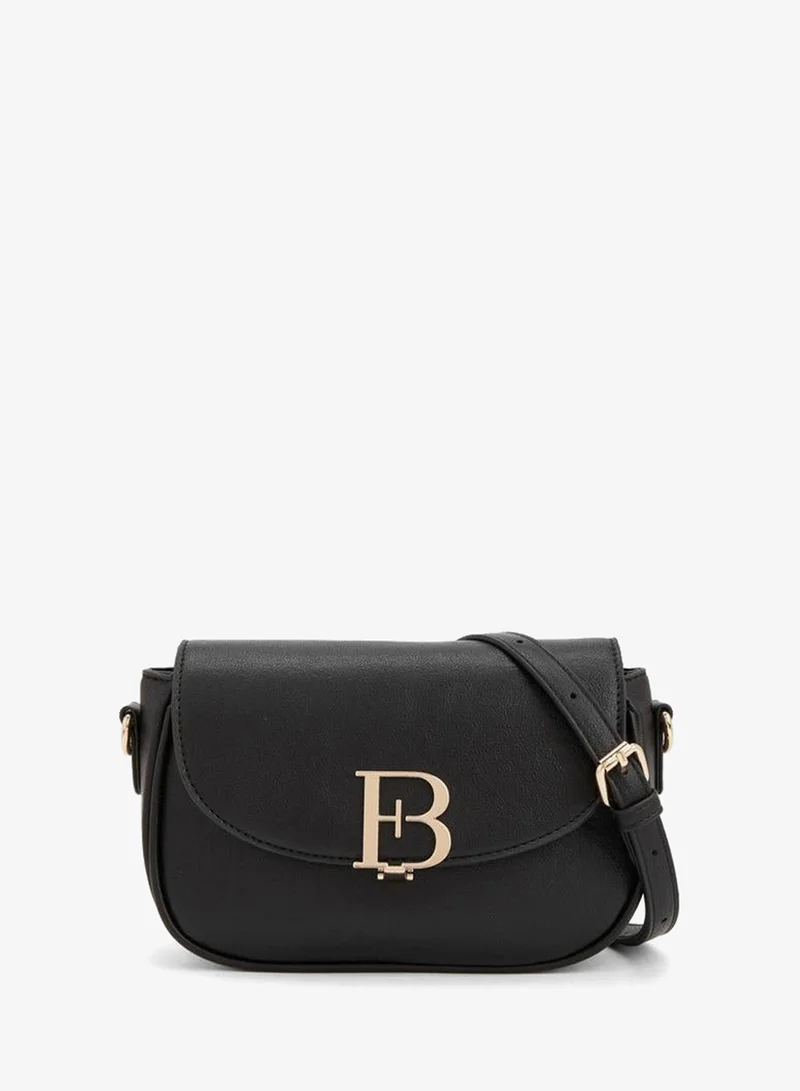 Solid Crossbody Bag With Zip Closure