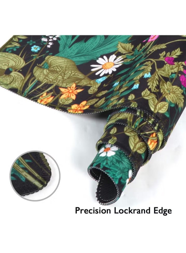 الباندا العملاقة لوحة ماوس ألعاب كبيرة 900 × 400 × 3 مم، حصيرة مكتب كبيرة للوحة المفاتيح وديكور المكتب - زهرة - Image 3