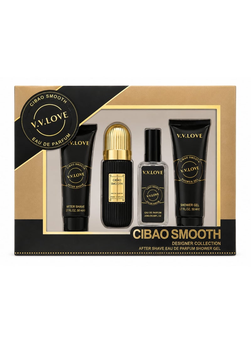 مجموعة عطر V.V.LOVE سيباو سموث Cibao Smooth - أو دو بارفان، ما بعد الحلاقة، جل استحمام