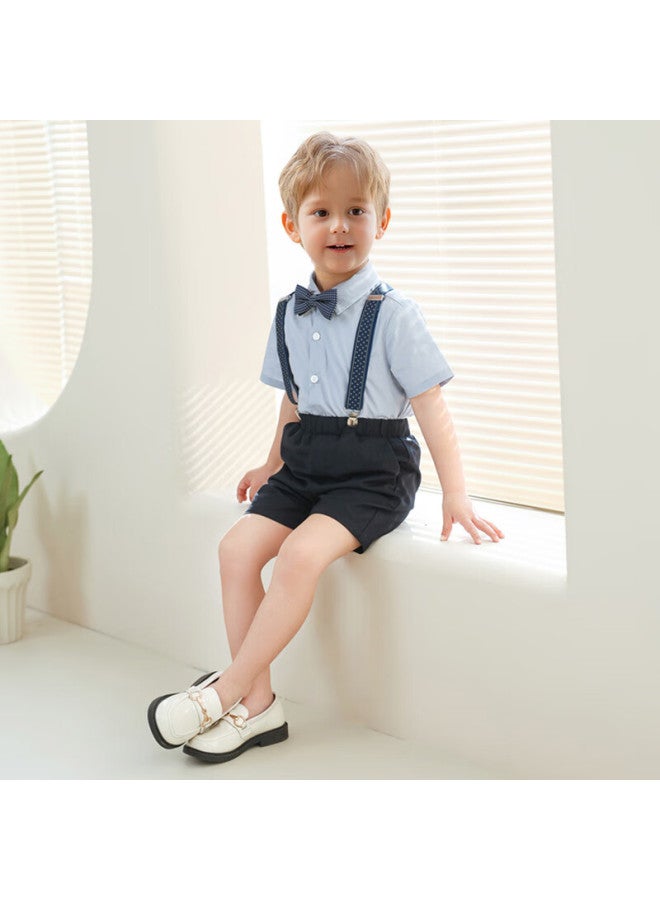 LUOBOBEIBEI Luobu Beibei Boys' Formal Wear, Children's Suspender Pants And Vest Set, Back-to Chorus Host Performance Outfit, Suspender Pants Set, 150 - Image 5