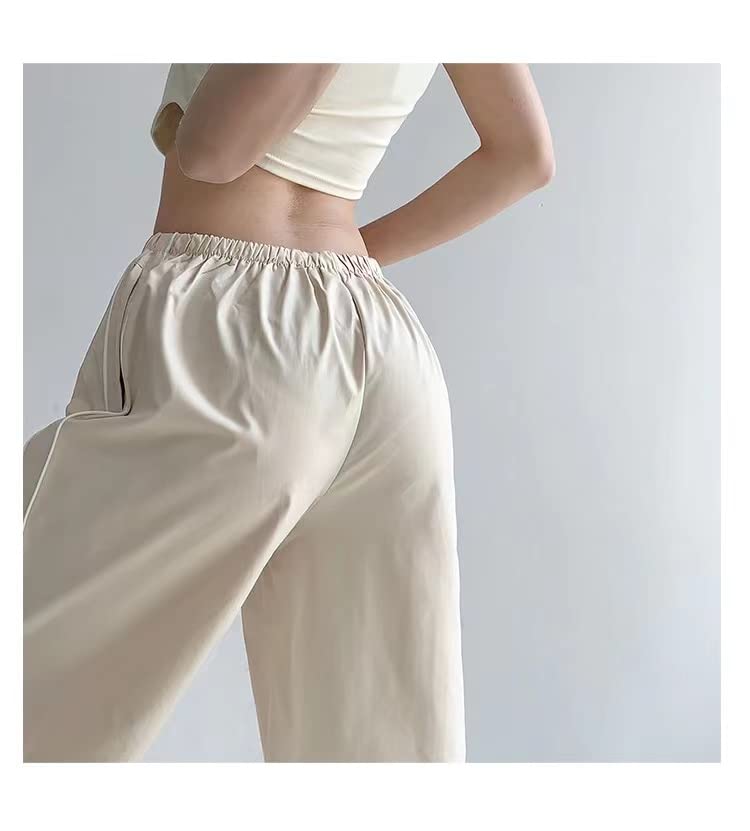 XPONNI Track Pants, Baggy Y2k Fall Fashion 2022 Fall Pants for Women 2022 (Beige,S,Small) - Image 2
