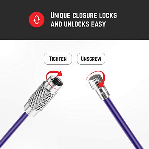 Silipac Cable Key Ring 4 Pack - 6.3" Flexible Wire Keychain Loop with Twist-Lock Screw for Luggage Tags & Bag Charms - Image 2