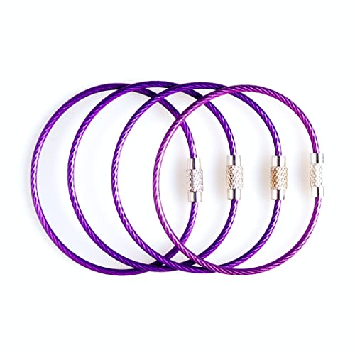 Silipac Cable Key Ring 4 Pack - 6.3" Flexible Wire Keychain Loop with Twist-Lock Screw for Luggage Tags & Bag Charms - Image 3
