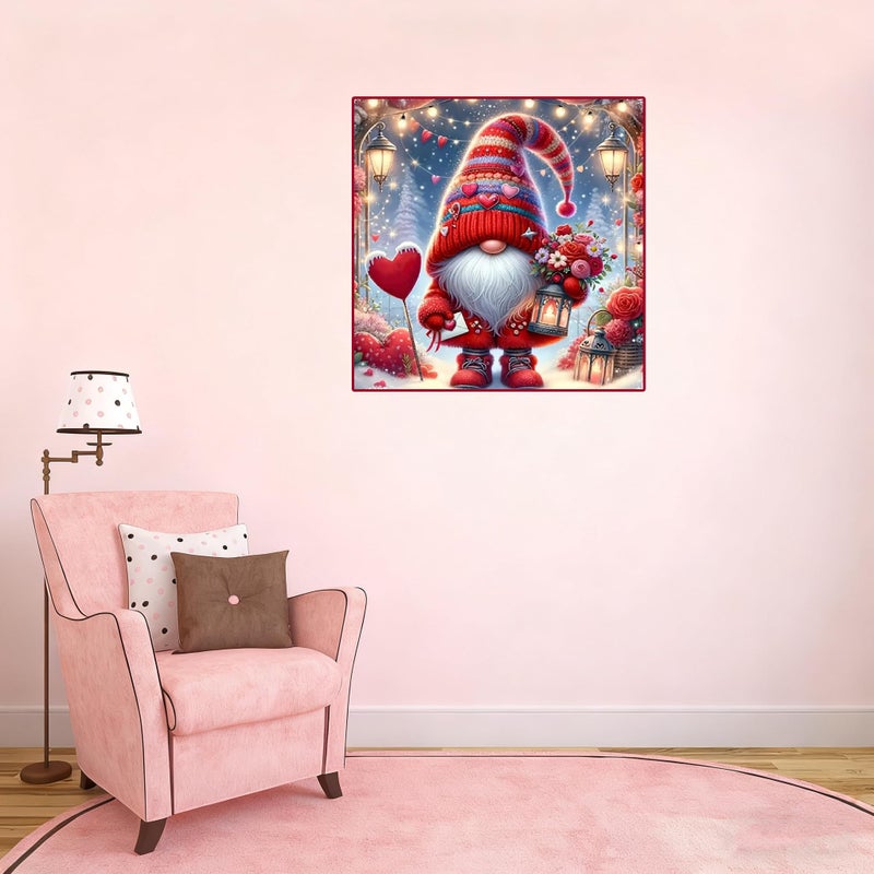 TaeYsck Valentine's Day DIY 5D Diamond Art Painting Kits for Adults Kids Beginner,Gnome Flowers Full Round Drill Gems Art Diamond Dots Love Picture for Home Wall Decor - Image 5