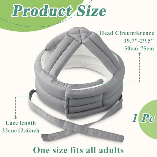 Woanger 2 Pcs Anti Fall Elder Head Safety Helmet for Adults Special Needs Thick Soft Protective Hat Adjustable Seniors Fall Prevention Head Protection Cap Elderly Helmet for Injury Protection (Gray) - Image 2