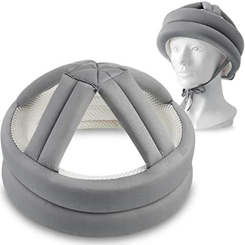 Woanger 2 Pcs Anti Fall Elder Head Safety Helmet for Adults Special Needs Thick Soft Protective Hat Adjustable Seniors Fall Prevention Head Protection Cap Elderly Helmet for Injury Protection (Gray) - Image 1