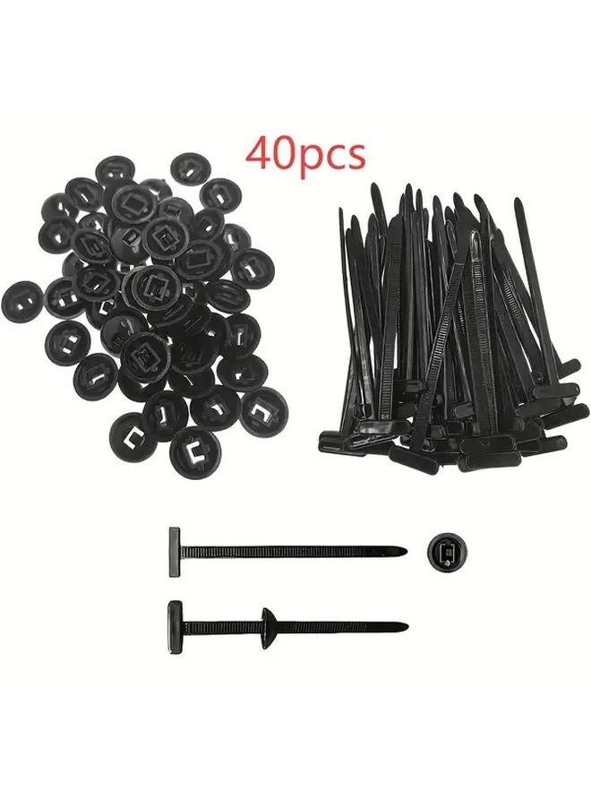 40pcs Heavy Duty Retractable Nylon Strap Buckle Self Locking UV Resistant Single Key Installation - Image 1