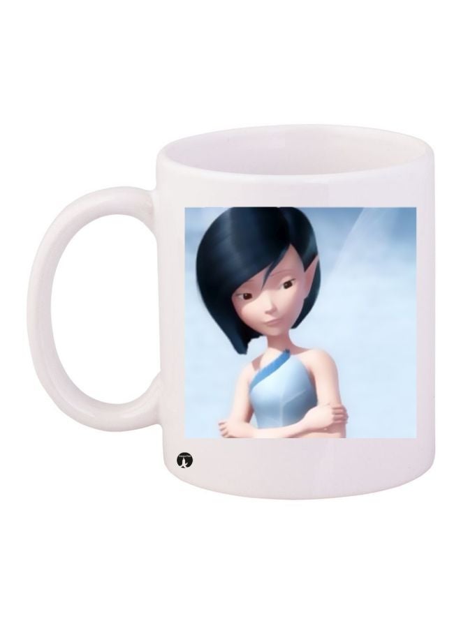 RYN Anime Girl Printed Coffee Mug White/Black/Blue 11ounce