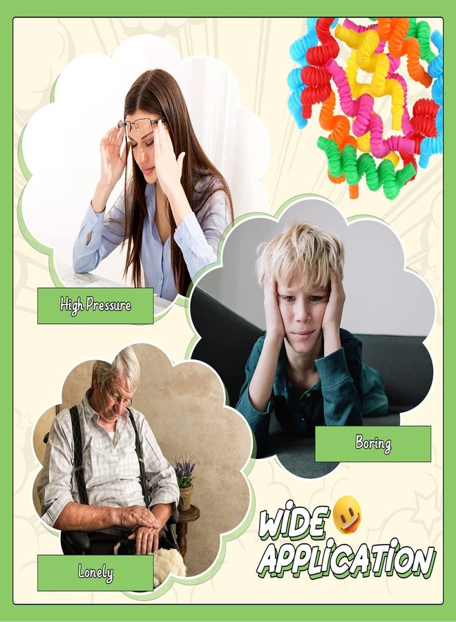 Jerify 300 Pcs Pop Tubes Sensory Toys Party Favors for Kid Fidget Toy Sensory Learning Tubes for Anxiety Goodie Bag Stuffers School Classroom Prizes Gift Adults Stress Relief Birthday Halloween Party - Image 4