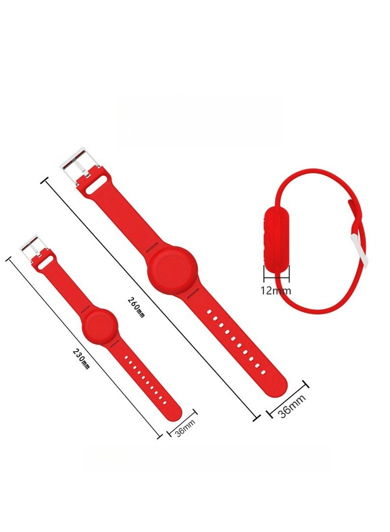 Anti-loss Silicone Protective Case, Waterproof Wristband and Kids Watchband for Apple AirTag (White+Green) - Image 2