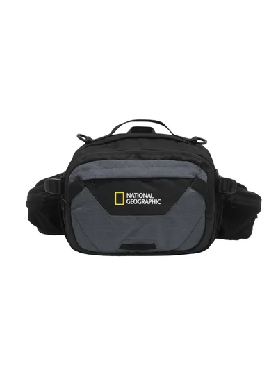 NATIONAL GEOGRAPHIC National Geographic DESTINATION Waist Bag Grey, Durable Water Resistant Polyester RFID Pocket Hip Bag/Belt Bag For Men Women Hiking Trekking Camping Outdoor Travel