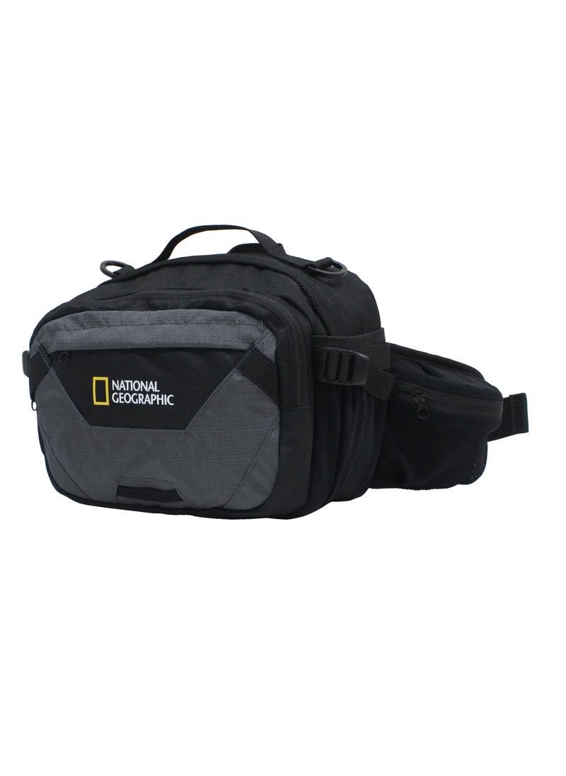 NATIONAL GEOGRAPHIC National Geographic DESTINATION Waist Bag Grey, Durable Water Resistant Polyester RFID Pocket Hip Bag/Belt Bag For Men Women Hiking Trekking Camping Outdoor Travel  - Image 2