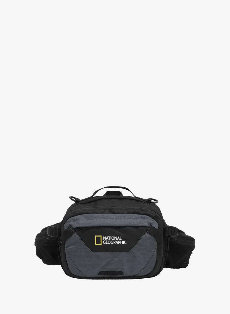 NATIONAL GEOGRAPHIC National Geographic DESTINATION Waist Bag Grey, Durable Water Resistant Polyester RFID Pocket Hip Bag/Belt Bag For Men Women Hiking Trekking Camping Outdoor Travel