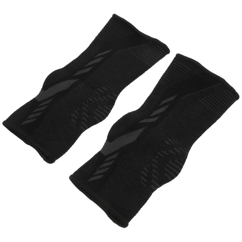 Elastic Ankle Compression Sleeve 2 Pack Black Medium For Running Fitness Support - Image 2
