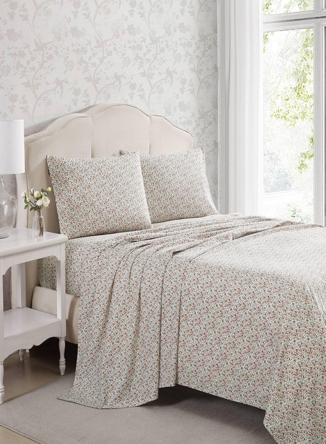 Laura Ashley - King Sheets, Cotton Flannel Bedding Set, Brushed for Extra Softness & Comfort (Holiday Pups Green, King) - Image 2