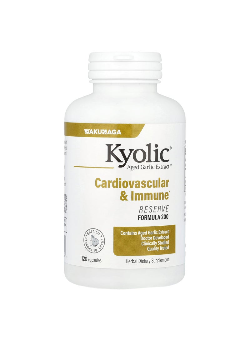 Aged Garlic Extract™, Cardiovascular & Immune, Reserve Formula 200, 120 Capsules (600 mg per Capsule)
