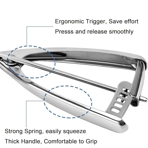Saebye Cookie Scoop Set, Ice Cream Scoop Set, 3 PCS Metal Ice Cream Scoop Trigger Include Large-Medium-Small Size, Select 18/8 Stainless Steel, Secondary Polishing - Image 4
