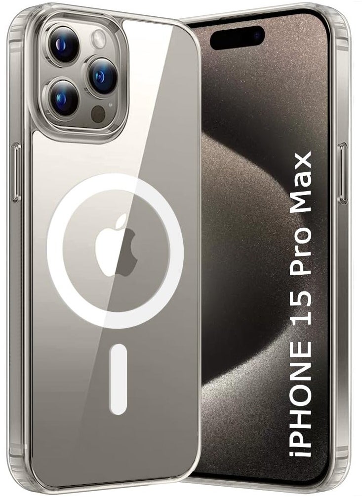 YoYoTech - [Upgraded Build in N52 Magnets] Case Compatible for iPhone 15 Pro Max MagSAFE Case Supports Wireless Charging Military-Grade Protection,Anti-Yellowing Slim Magnetic Cover - Image 1