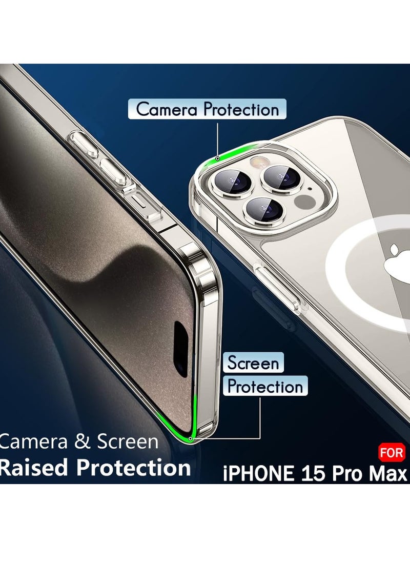 YoYoTech - [Upgraded Build in N52 Magnets] Case Compatible for iPhone 15 Pro Max MagSAFE Case Supports Wireless Charging Military-Grade Protection,Anti-Yellowing Slim Magnetic Cover - Image 1