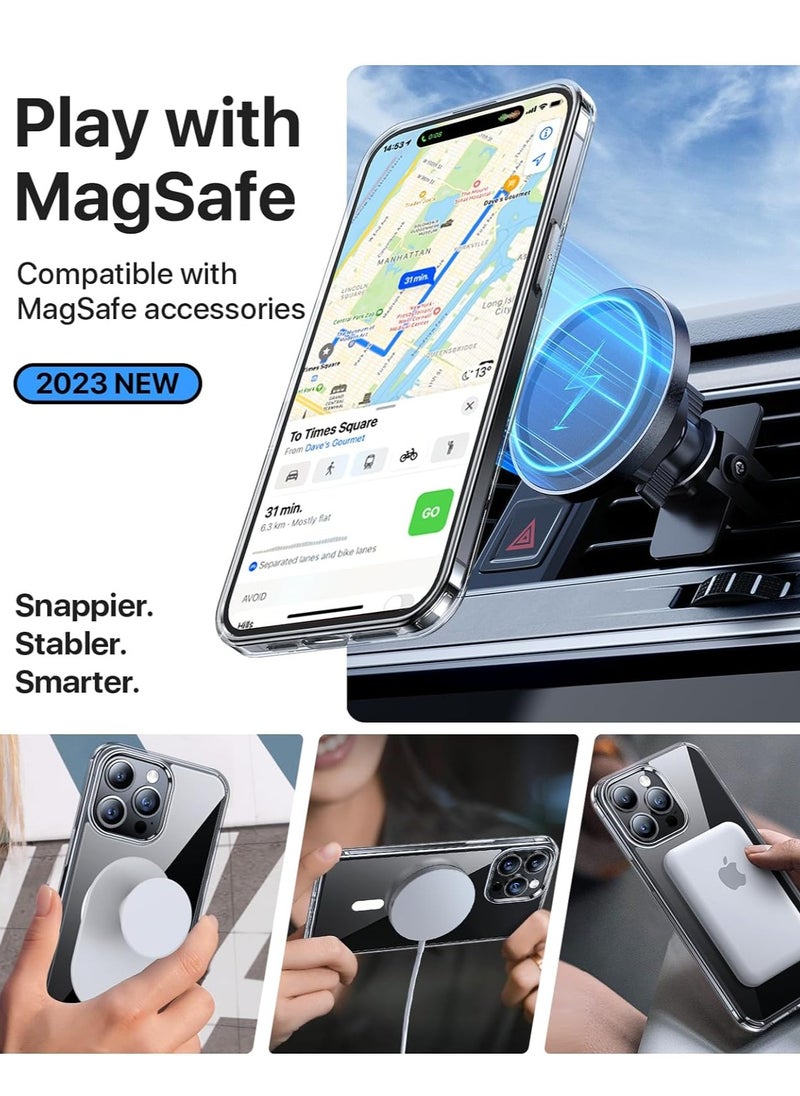 YoYoTech - [Upgraded Build in N52 Magnets] Case Compatible for iPhone 15 Pro Max MagSAFE Case Supports Wireless Charging Military-Grade Protection,Anti-Yellowing Slim Magnetic Cover - Image 1