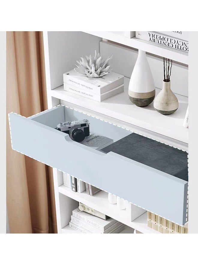 fashionhome - Multipurpose Multi-Tiers Modern Design Bookshelf Large Storage Display Rack With Drawer Vertical Economical Against Wall Floor Shelf Bookcase for Living Room Home Office Furniture 50x20x180 cm - Image 1