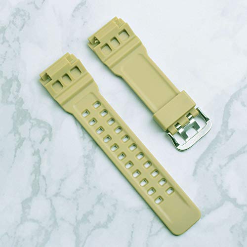 OliBoPo Natural Resin Replacement Watch Strap for Casio Mens G-Shock Master of G Mudmaster Twin Sensor Sports Watch GG-1000/GWG-100/GSG-100 (Beige) - Image 3