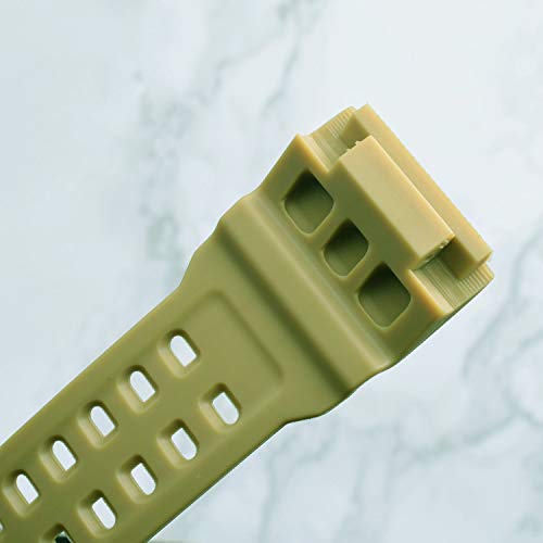 OliBoPo Natural Resin Replacement Watch Strap for Casio Mens G-Shock Master of G Mudmaster Twin Sensor Sports Watch GG-1000/GWG-100/GSG-100 (Beige) - Image 5