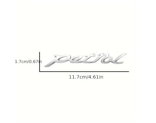 AutoBizarre 3D Raised Petrol Metal Monogram Emblem Badge Sticker for All Cars & Bikes (Black) - Image 3