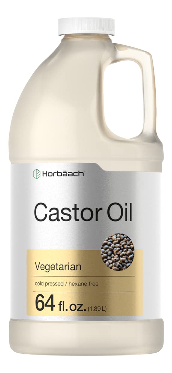 Horbach Castor Oil 64oz  for Hair Eyelashes  Eyebrows  Hexane Free  Cold Pressed  Vegetarian NonGMO