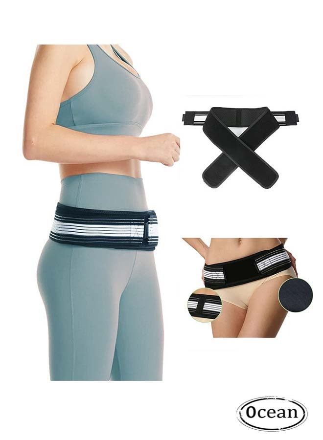 Nariele Sacroiliac SI Joint Hip Belt, Lower Back Support Brace Hip Braces for Hip Pain Alleviate Sciatic, Anti Slip Sacroiliac Belt, Pilling Resistant Pelvic Belt for Men Women - Image 1